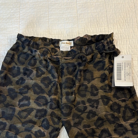 Vintage Y2K leopard print green ruffled leggings Urban Mango sheer s/m - Picture 2 of 6